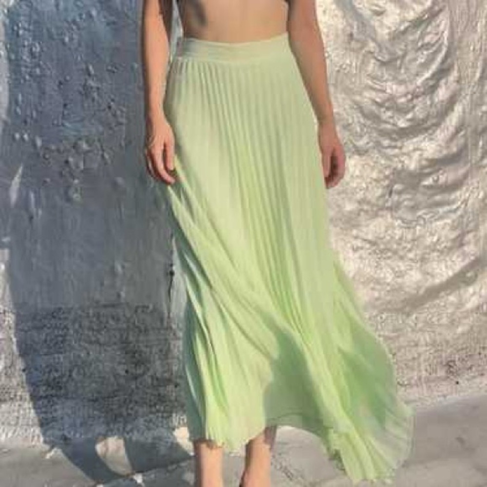 Zara Light Green A-Line Skirt - Picture 4 of 12